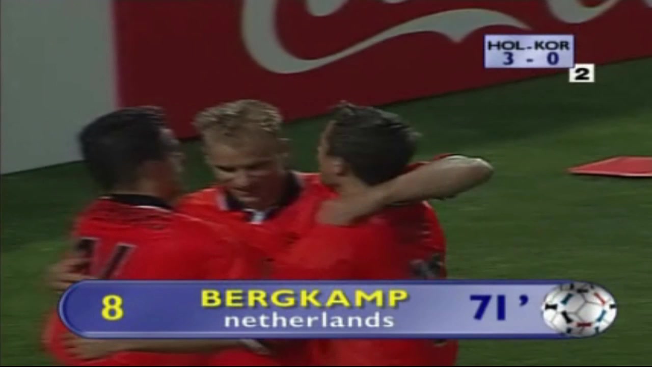 个个经典！98世界杯荷兰5-0血洗韩国 可惜他们没能进入02世界杯