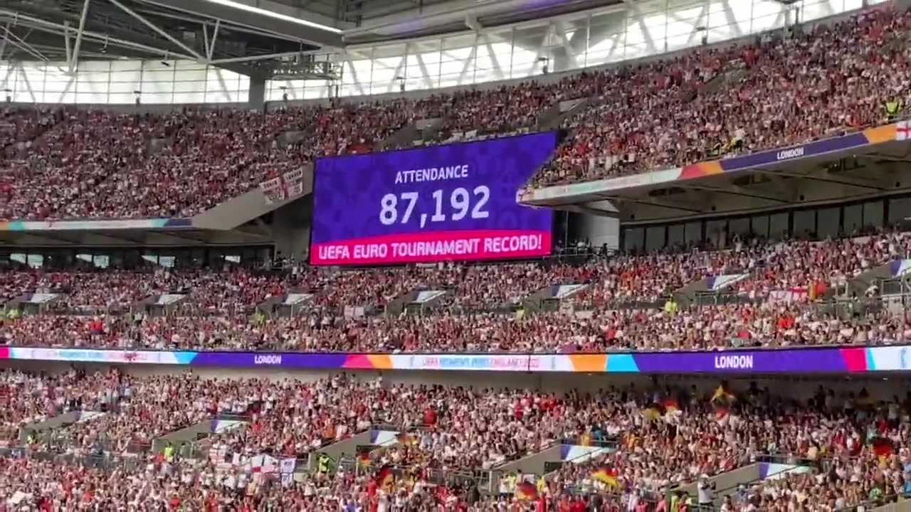 刷新欧洲杯历史记录！女足欧洲杯决赛87192人