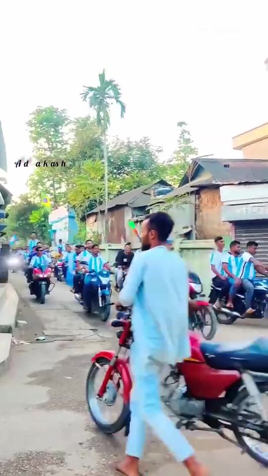 孟加拉的阿根廷球迷摩托车队