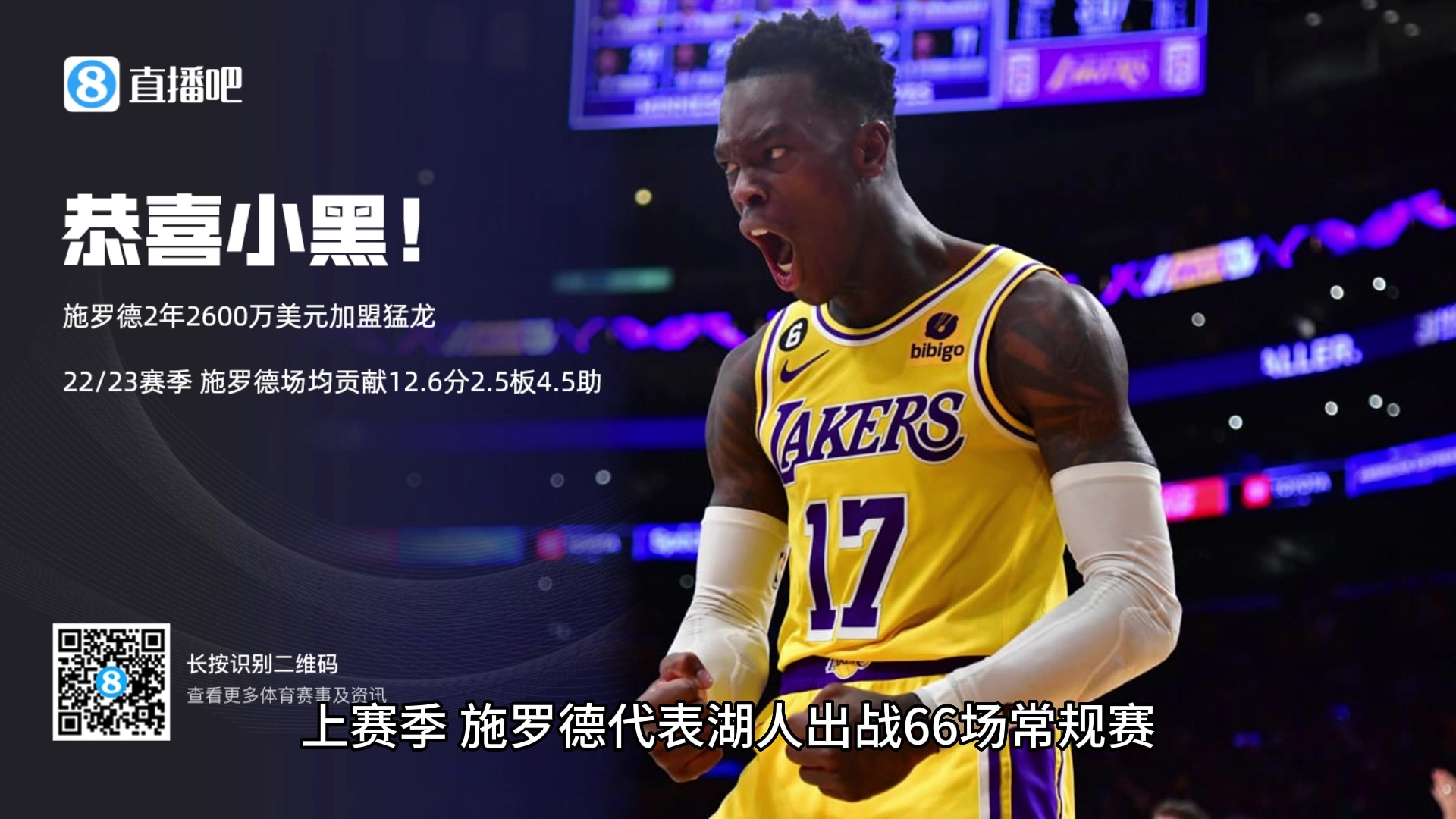 恭喜小黑，赚钱啦！Woj：施罗德2年2600万美元加盟猛龙