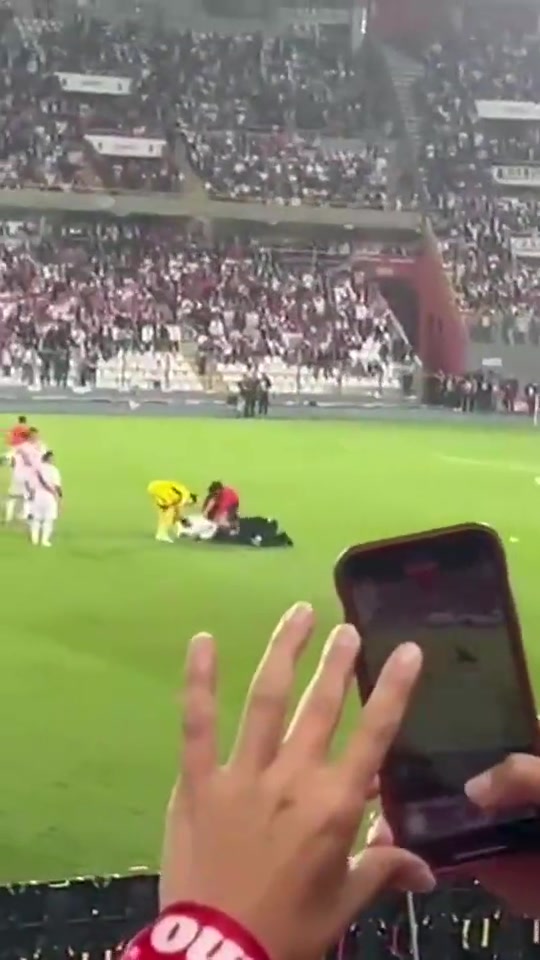 怒了！球迷闯入场被安保按倒，秘鲁门将抢过其手机扔向远处