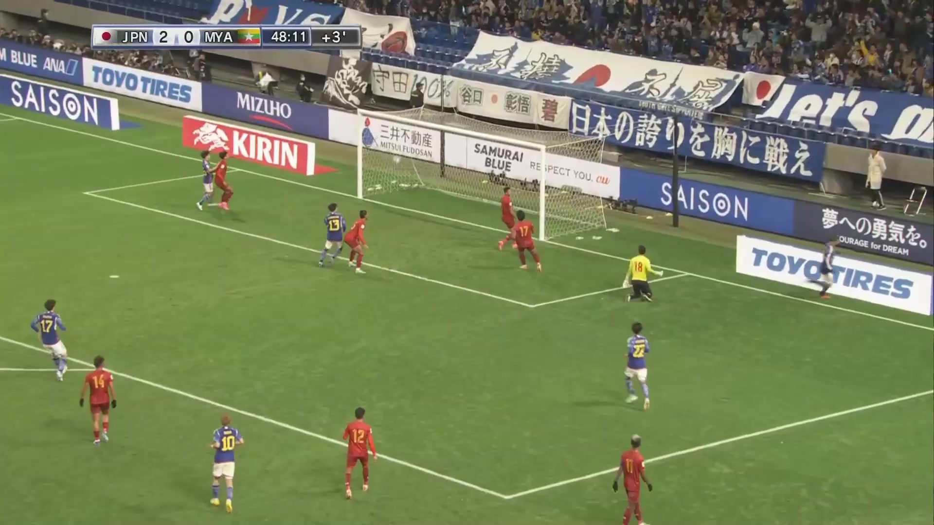 日本3-0领先缅甸！堂安律助攻，上田绮世梅开二度