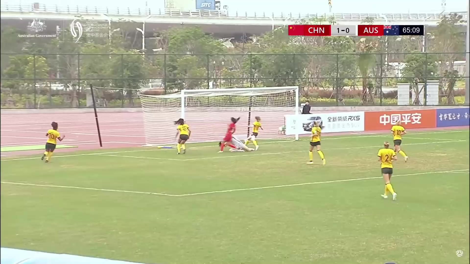 谢宗梅抢点破门，中国U20女足两球领先