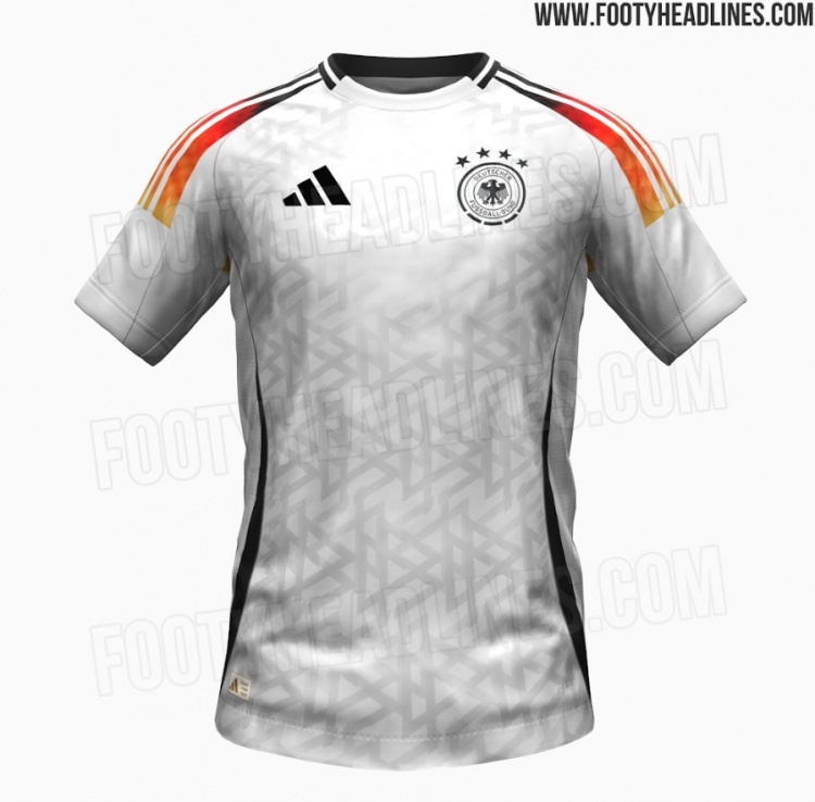 德国2024年欧洲杯主场球衣曝光，独特设计致敬2006德国世界杯