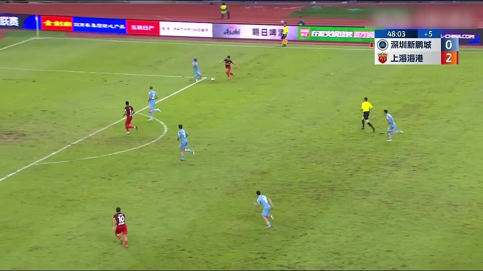 海港3-0领先深圳新鹏城！巴尔加斯外脚背破门建功