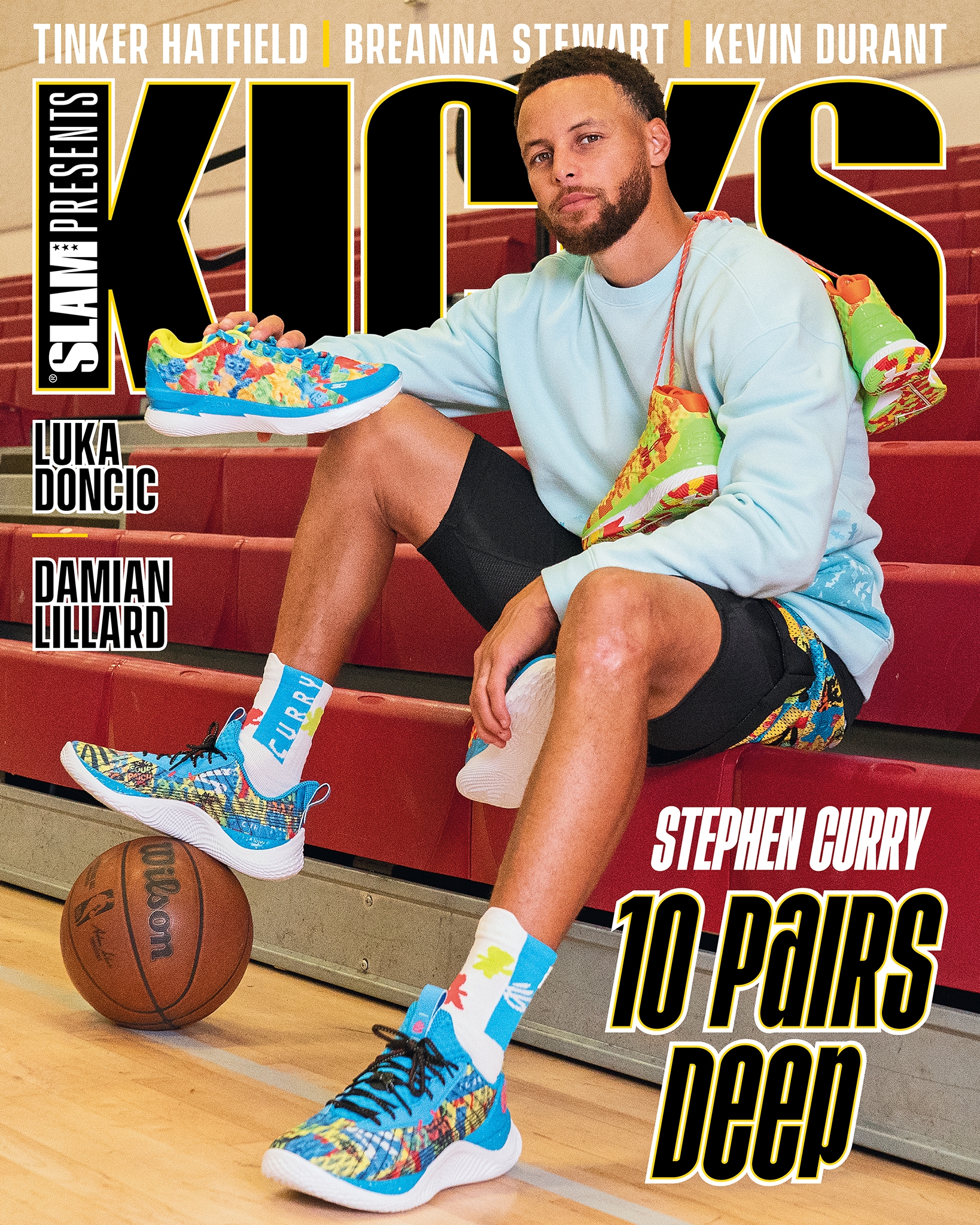 库里登上SLAM球鞋杂志封面 并上脚新配色的Curry 10