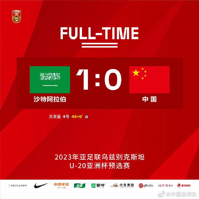 国青0-1负沙特仍出线，以小组第二晋级U20亚洲杯正赛！