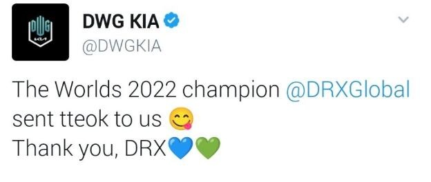 DK官推晒照：世界冠军DRX送给我们的年糕礼盒