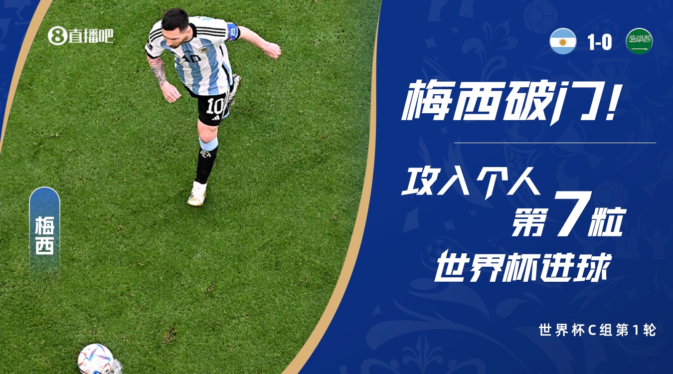 ⚽⚽⚽⚽⚽⚽⚽梅西攻入个人第7粒世界杯进球！