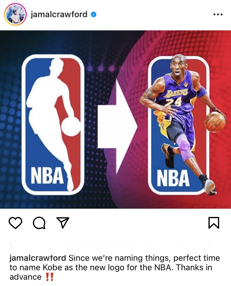 克劳福德：请把NBA的Logo换成科比吧 先说声谢谢了