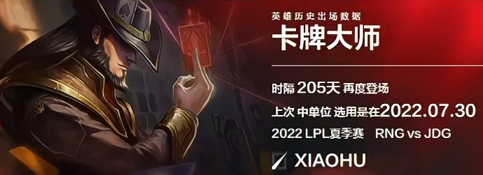 RNG的牌是有传承的！卡牌时隔205天重回LPL 上一次由xiaohu使用