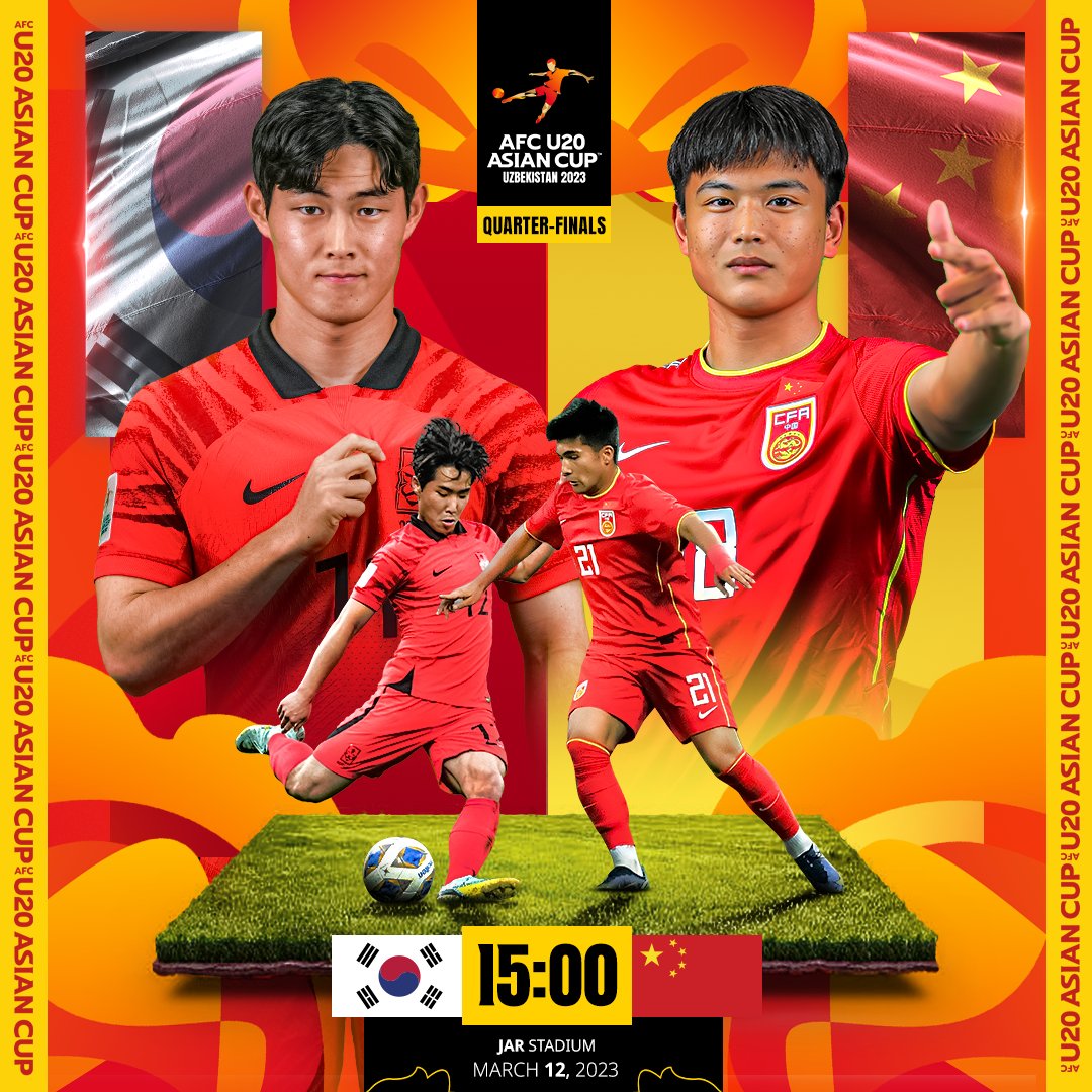 U20国足vs韩国U20半场数据：控球率23%-77%，射门2-5，射正1-2