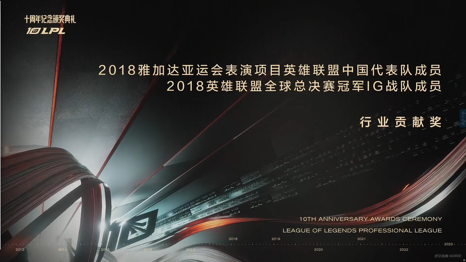 LPL行业贡献奖：18年亚运中国代表队选手 18年世界冠军战队iG