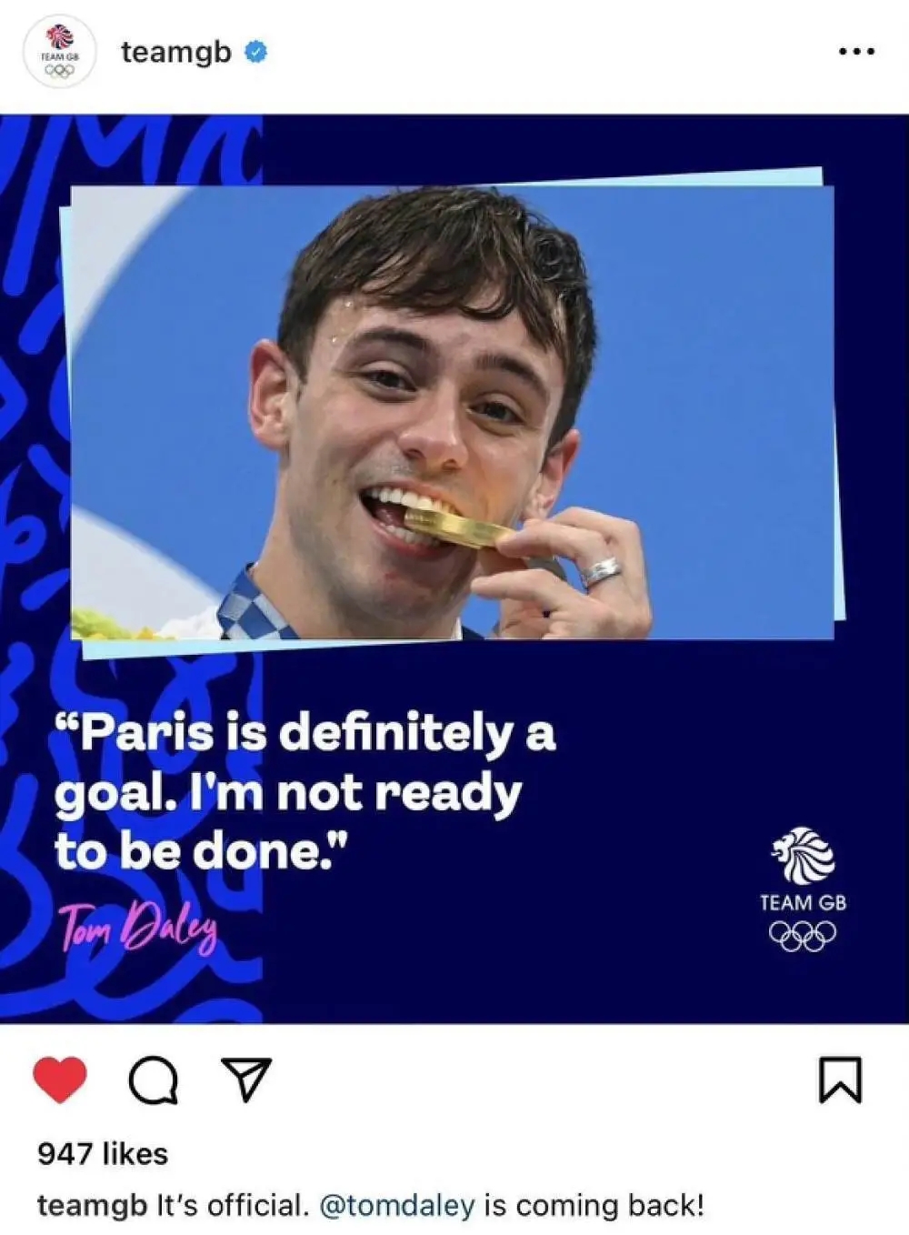 29岁英国跳水名将戴利宣布复出，曾夺东京奥运会男子双人十米台金牌