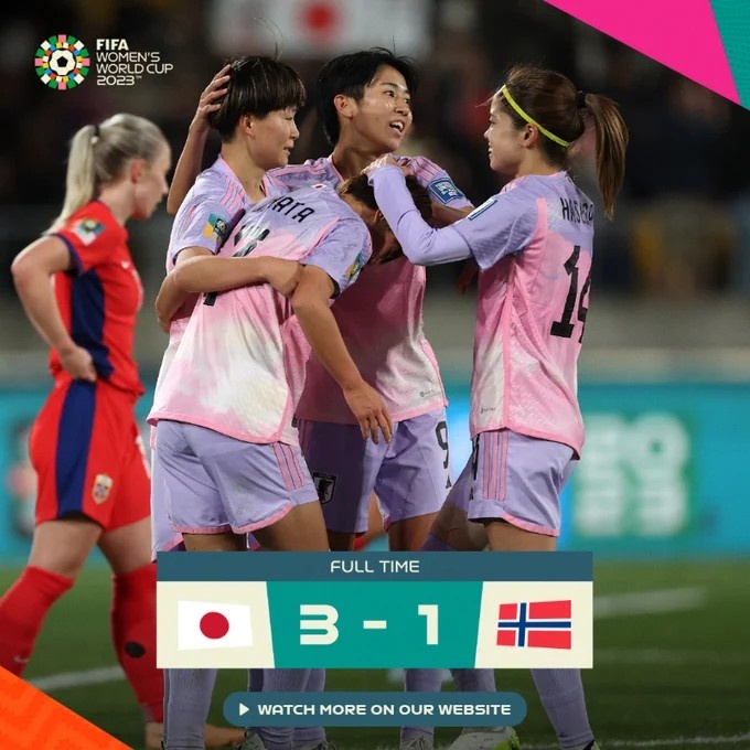 里程悲！13不敌日本一役，挪威成为女足世界杯打进百球的第3队