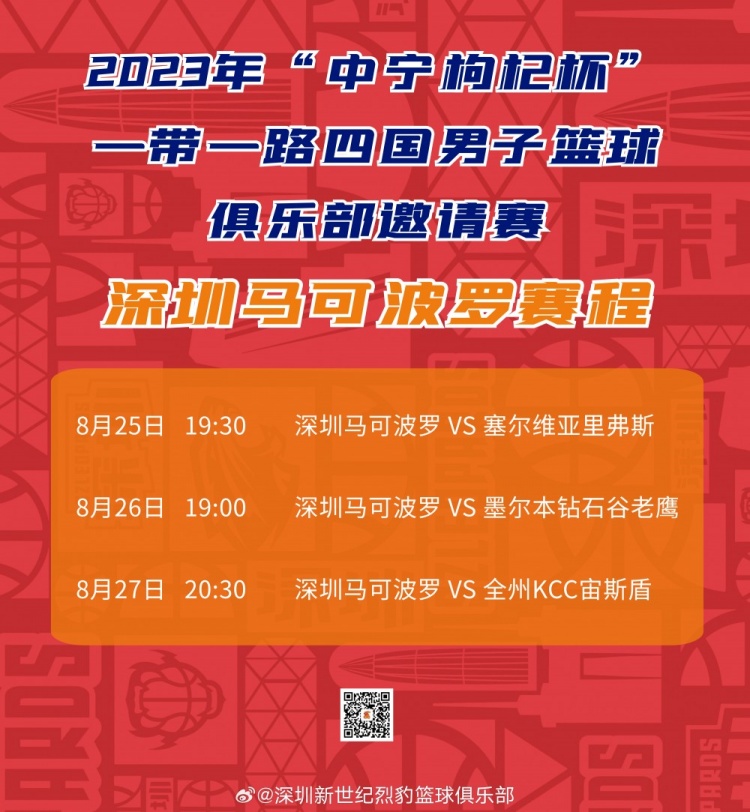 一带一路四国男子篮球俱乐部邀请赛8月25日开赛深圳等4队参赛