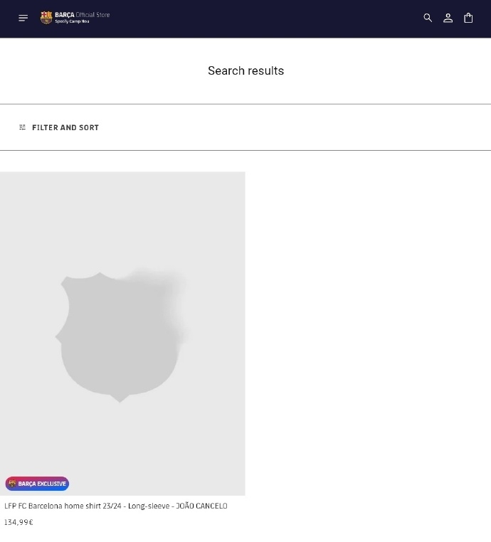 巴萨球迷发现，在巴萨官方商城中已经能搜到坎塞洛的球衣了
