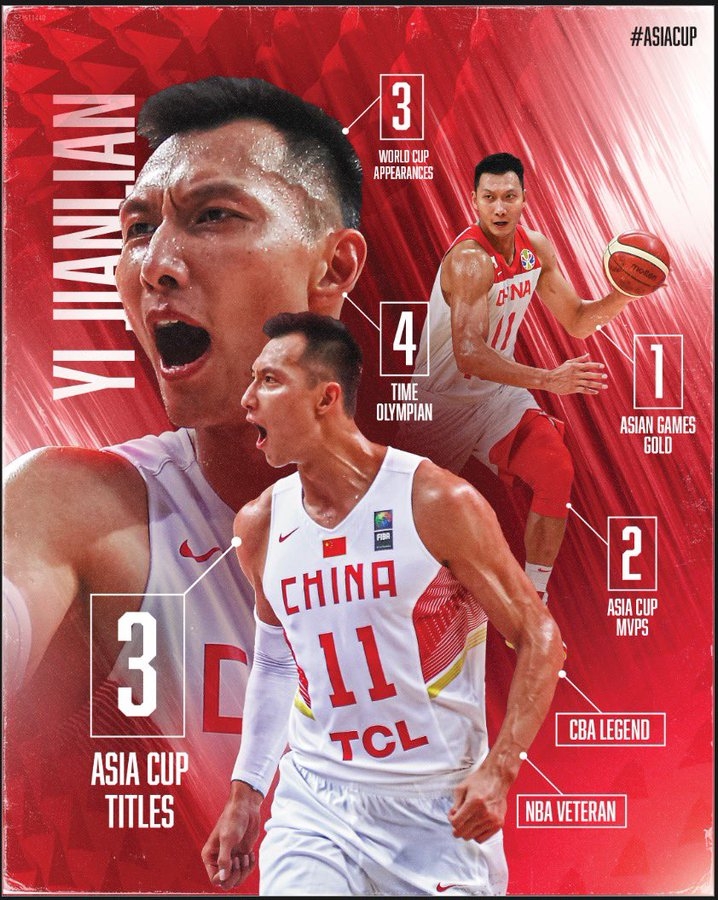 FIBA官方晒易建联荣誉：如何诠释中国篮球传奇