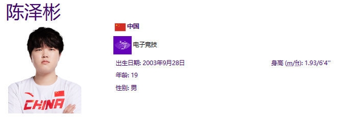 真有1米9！杭州亚运会LOL项目中国队选手身高：Bin1.93、Meiko1.73