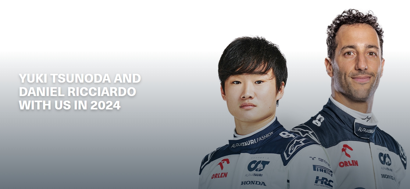 官方：角田裕毅和里卡多将代表F1小红牛车队出战2024赛季