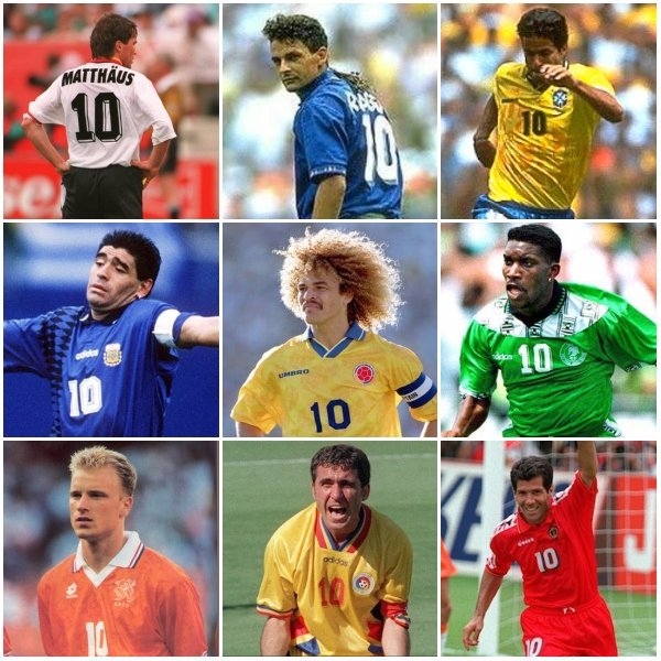 谁是你的最爱94年世界杯部分国家队的10号球员，你全都认识吗