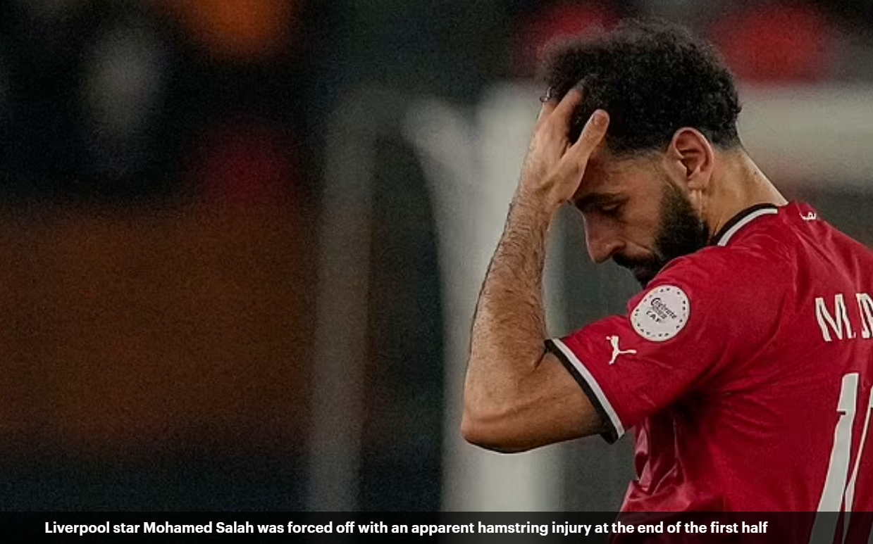 伤情不乐观邮报：萨拉赫非洲杯伤退时强忍着泪水