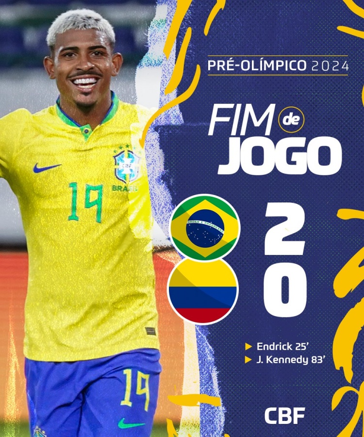 恩德里克南美奥预赛破门，帮助巴西2比0击败哥伦比亚