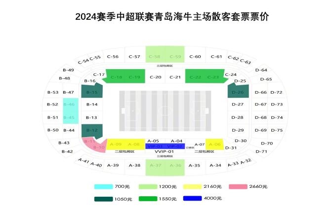 青岛海牛2024赛季主场年票方案：700元至4000元，今天14点起售