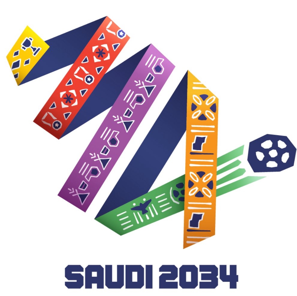 唯一申办国！官方：沙特公布2034年世界杯标志，口号“一起成长”