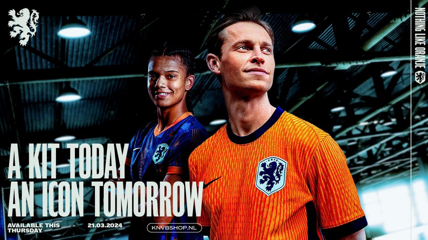 官方：荷兰公布今年欧洲杯新款主客场球衣3月22日热身赛首次使用
