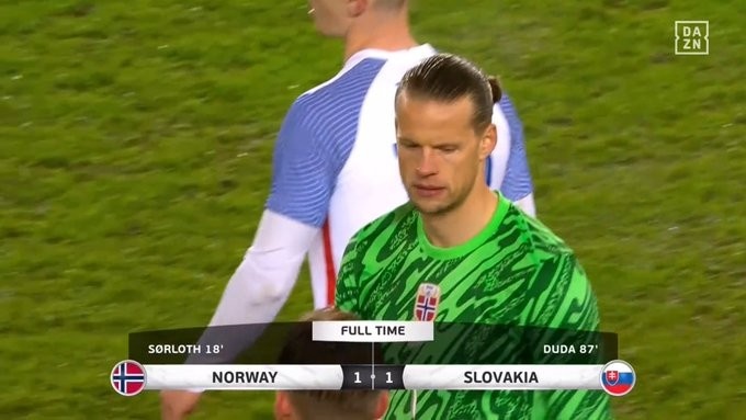友谊赛哈兰德失点，挪威主场11遭斯洛伐克绝平