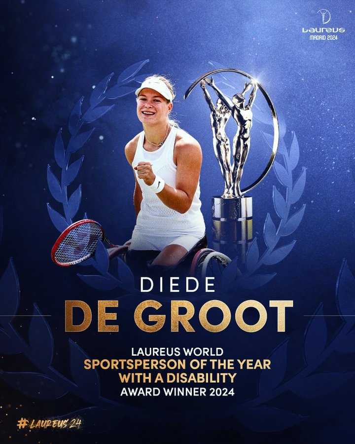 劳伦斯最佳残疾人运动员奖公布，荷兰女子网球运动员德格鲁当选