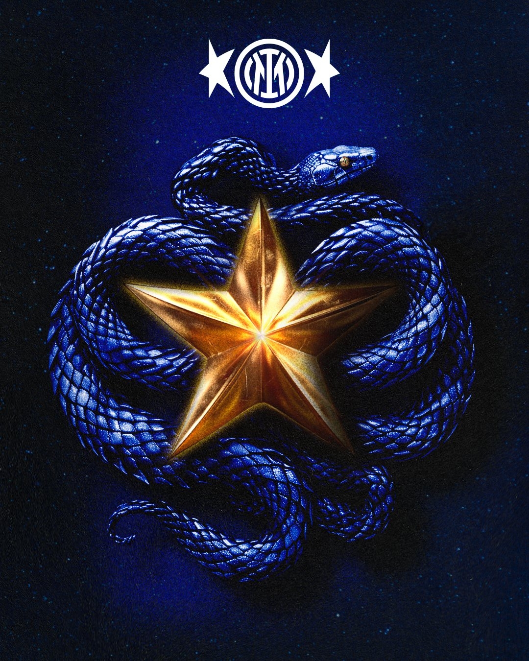 第二颗星诞生！国米官方海报：蛇精灵环绕第2颗星
