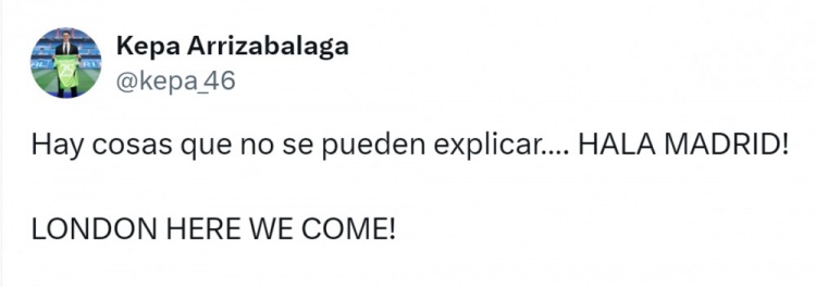 回娘家从切尔西租借的凯帕：HALAMADRID！伦敦我来了