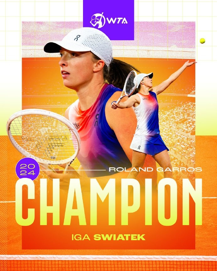 斯瓦泰克成为第三位夺得法网3连冠的女球员，此前为海宁&塞莱斯