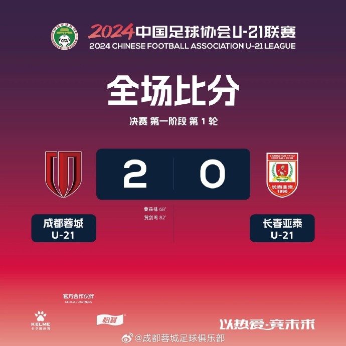 U21联赛决赛阶段第1轮成都蓉城U21最终20战胜长春亚泰U21