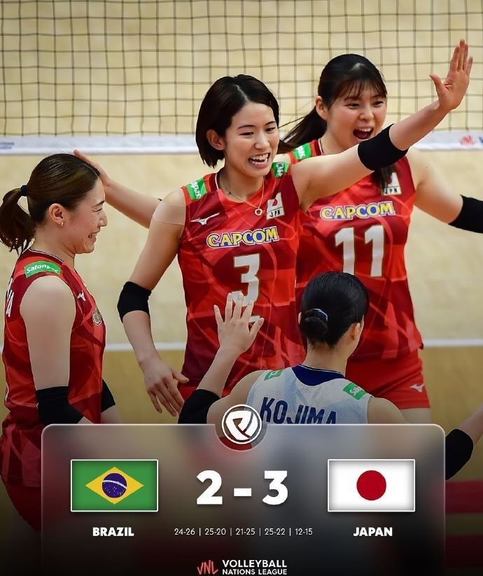 日本女排终结巴西女排13连胜晋级决赛，排名反超中国成为亚洲第一