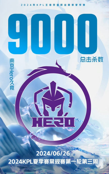 里程碑：南京Hero久竞达成KPL赛场9000杀成就