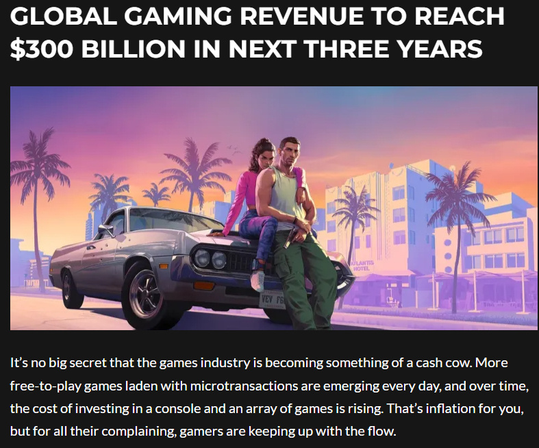 数据分析公司预测：未来三年内全球游戏收入将上涨约50%