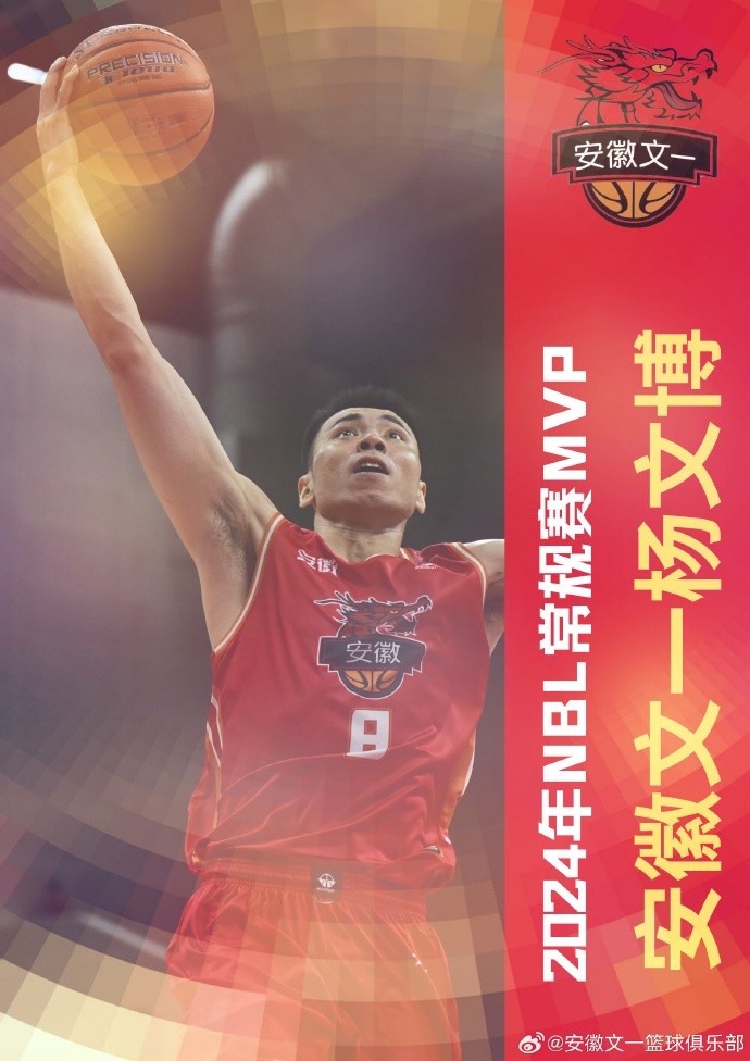 NBL2024年常规赛MVP出炉安徽文一队长杨文博当选