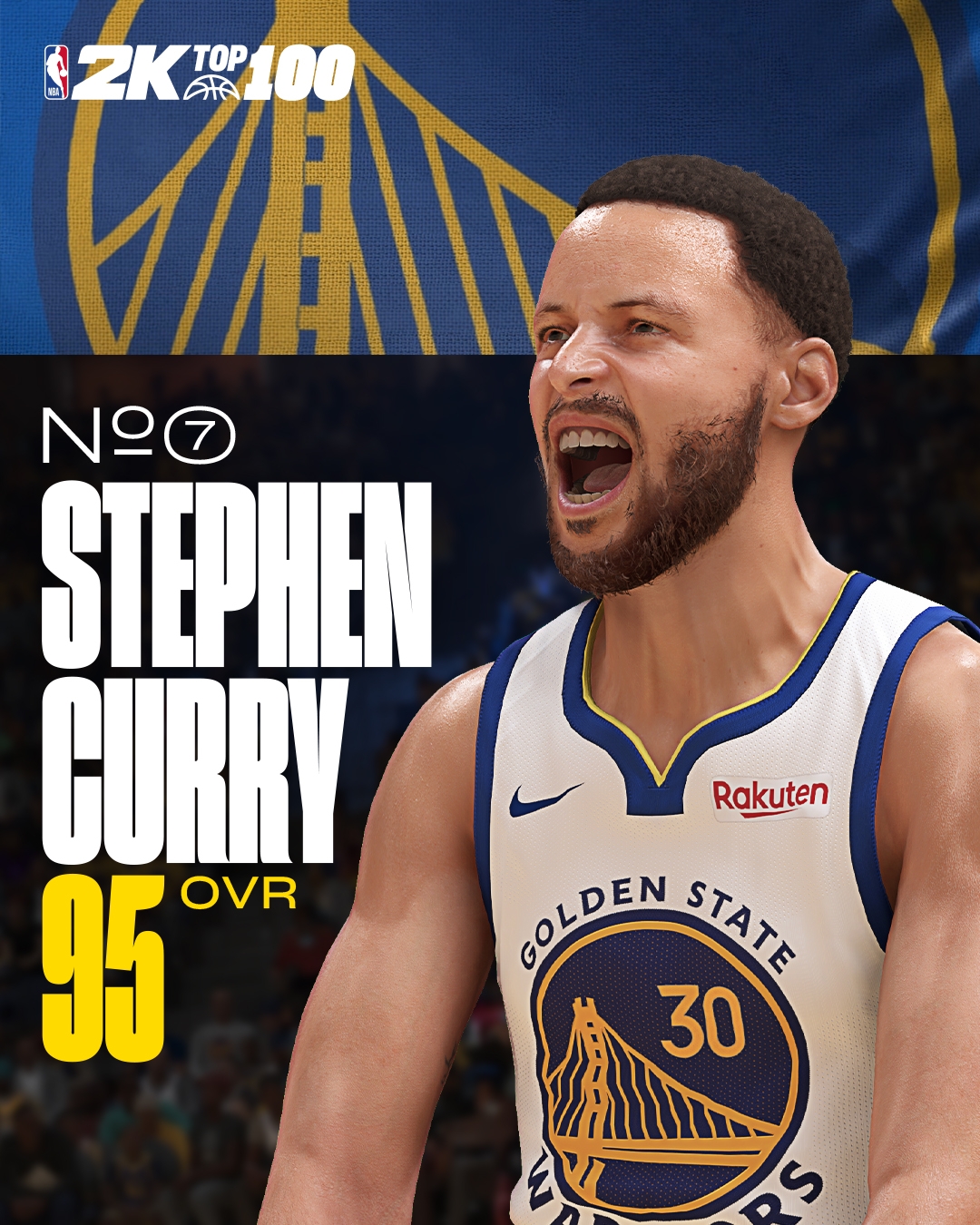 NBA2K25能力值第7名：库里95