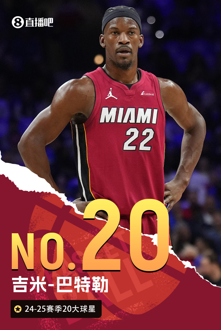 榜单最后一位出炉NBA新赛季20大球星之No.20：巴特勒