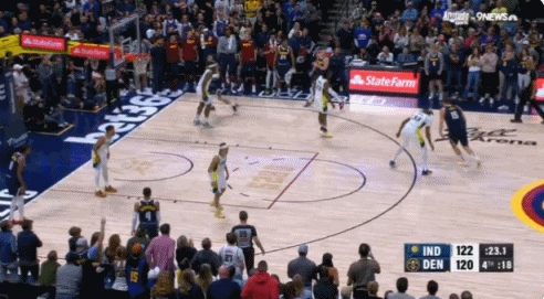 历史级艰难约基奇1v1好好的布劳恩带来防守人形成1v3