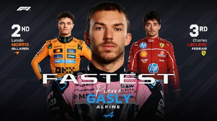 F1沙特大奖赛一练：加斯利全场最快，维斯塔潘第9&角田裕毅第10
