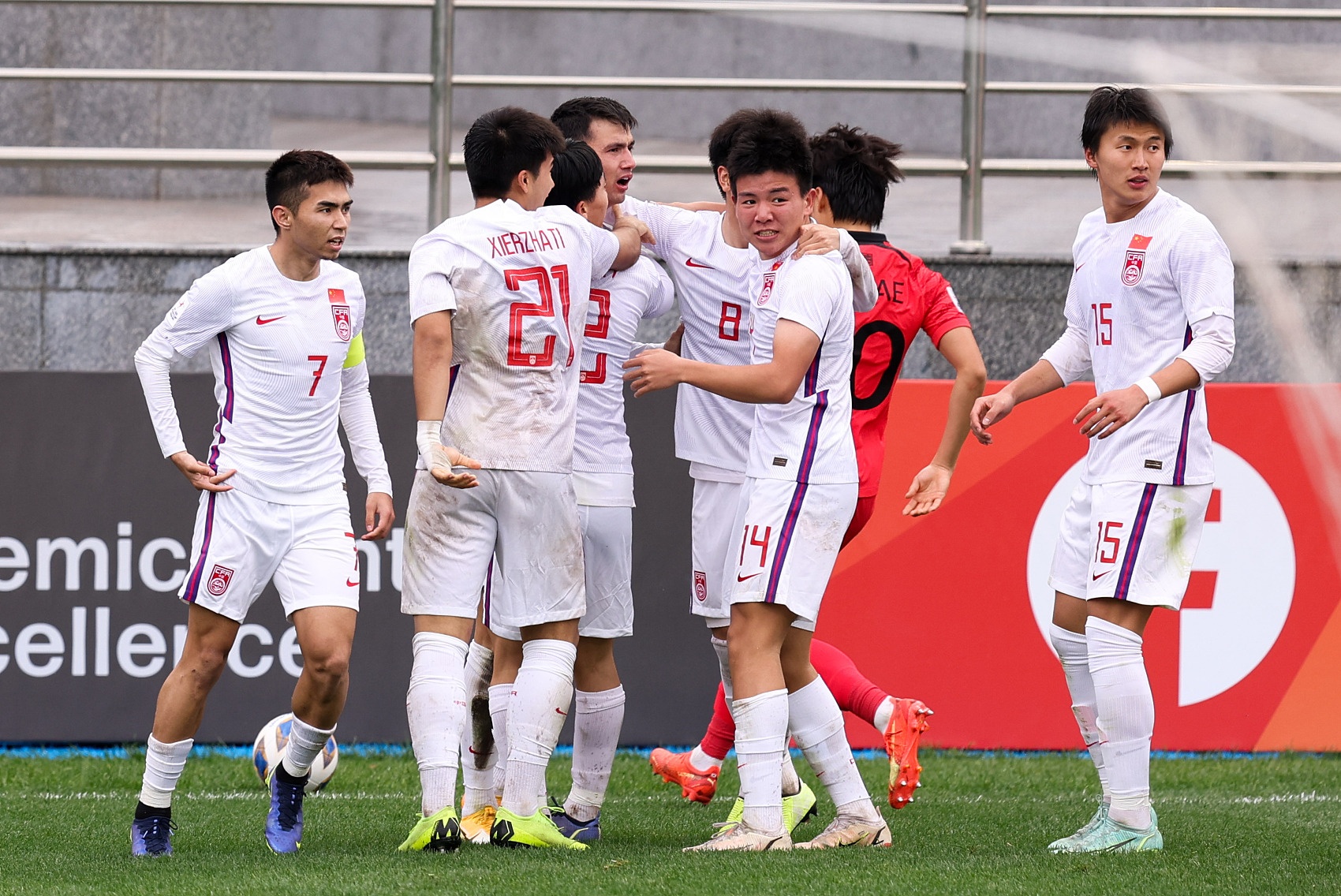 国青加油！U20国足90分钟常规时间1-1战平韩国，将进行加时赛